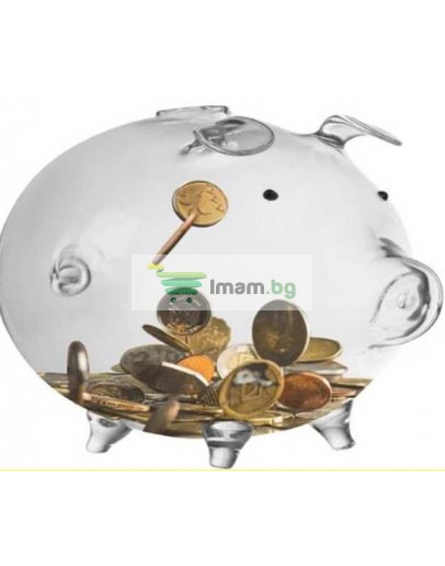 Касичка прасенце стъклена